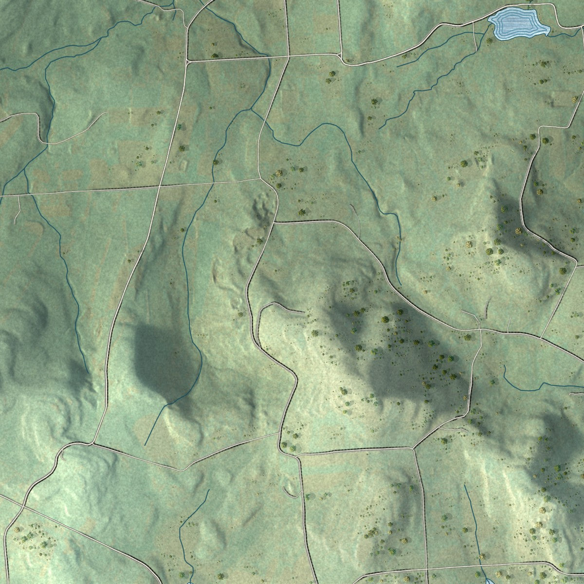 Second close-up of the map of Terry, Pennsylvania print showing more streets and buildings