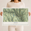 Map of Texas, Pennsylvania, 12 x 18 inch unframed archival matte print