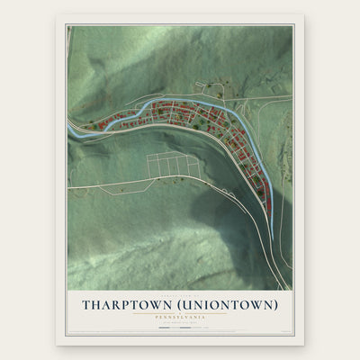 Tharptown (Uniontown), Pennsylvania map print, the full design