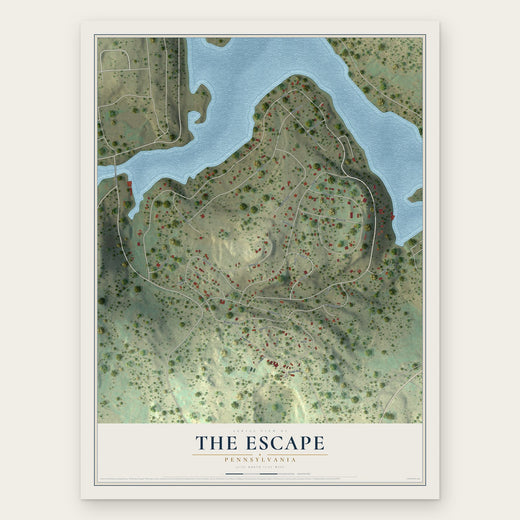 The Escape, Pennsylvania map print, the full design
