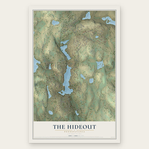 The Hideout, Pennsylvania map print, the full design