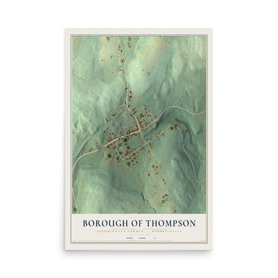 Map of the Borough of Thompson, Susquehanna County, Pennsylvania, 12 x 18 inch unframed archival matte print