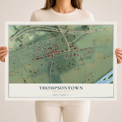 Map of Thompsontown, Pennsylvania, 18 x 24 inch unframed archival matte print