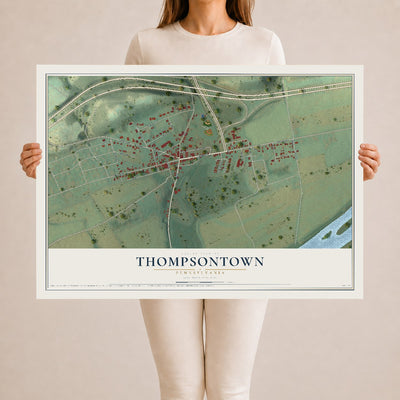 Map of Thompsontown, Pennsylvania, 24 x 36 inch unframed archival matte print