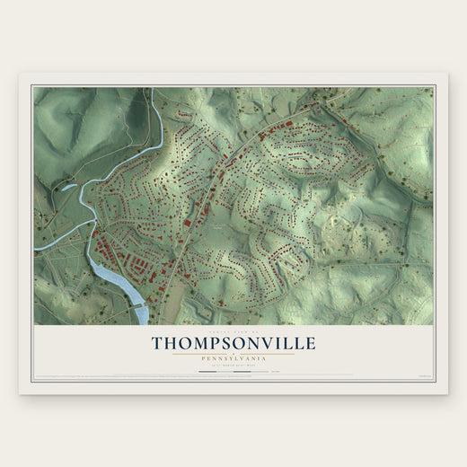 Thompsonville, Pennsylvania map print, the full design
