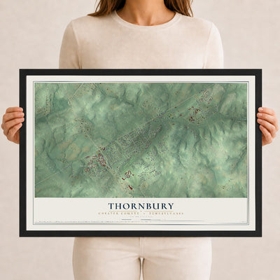 Map of Thornbury, Chester County, Pennsylvania, 12 x 18 inch print in a black wood frame
