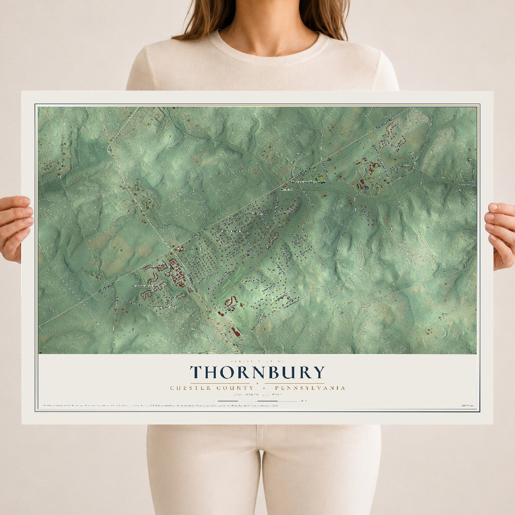 Map of Thornbury, Chester County, Pennsylvania, 18 x 24 inch unframed archival matte print