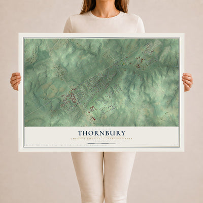 Map of Thornbury, Chester County, Pennsylvania, 24 x 36 inch unframed archival matte print