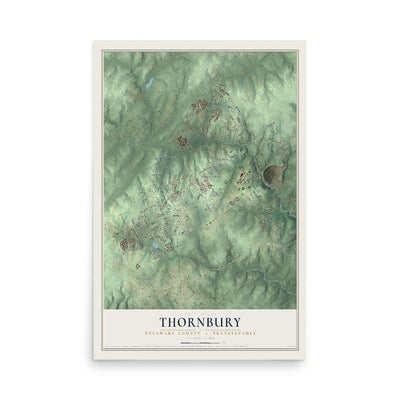 Map of Thornbury, Delaware County, Pennsylvania, 12 x 18 inch unframed archival matte print