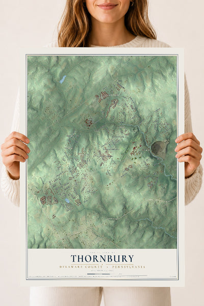 Map of Thornbury, Delaware County, Pennsylvania, 18 x 24 inch unframed archival matte print