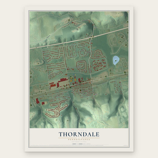 Thorndale, Pennsylvania map print, the full design