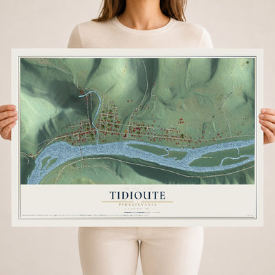 Map of Tidioute, Pennsylvania, 18 x 24 inch unframed archival matte print