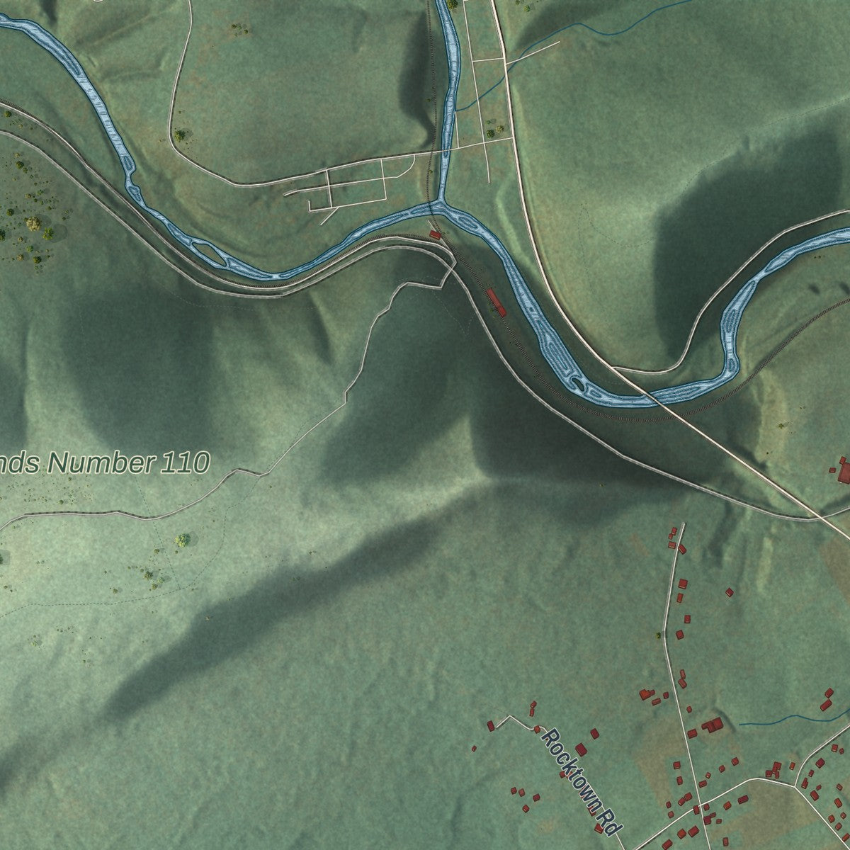 Second close-up of the map of Tilden, Pennsylvania print showing more streets and buildings