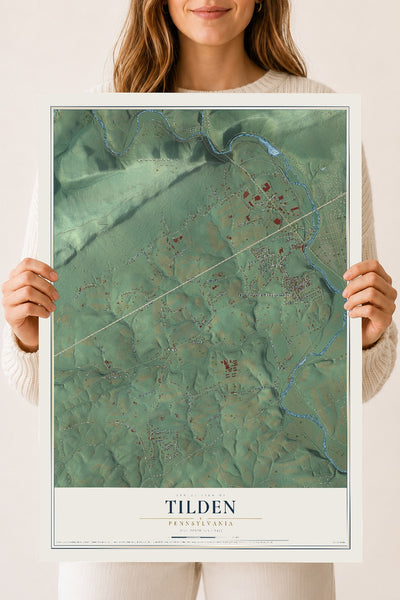 Map of Tilden, Pennsylvania, 18 x 24 inch unframed archival matte print