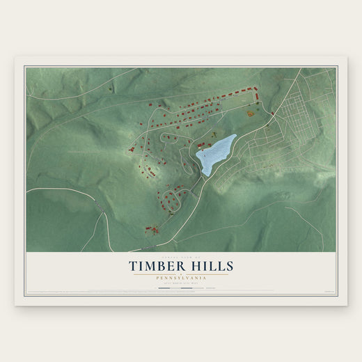 Timber Hills, Pennsylvania map print, the full design