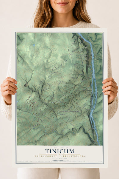 Map of Tinicum, Bucks County, Pennsylvania, 18 x 24 inch unframed archival matte print