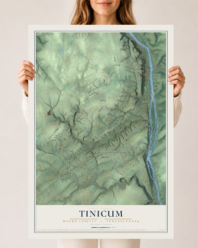 Map of Tinicum, Bucks County, Pennsylvania, 24 x 36 inch unframed archival matte print