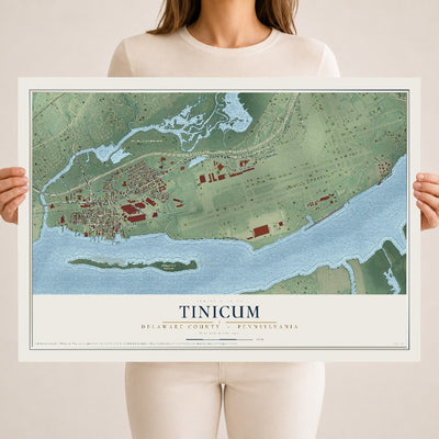 Map of Tinicum, Delaware County, Pennsylvania, 18 x 24 inch unframed archival matte print