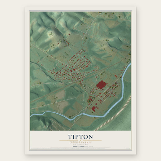 Tipton, Pennsylvania map print, the full design