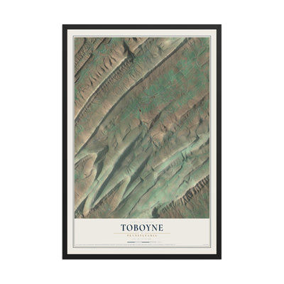 Map of Toboyne, Pennsylvania, 12 x 18 inch print in a black wood frame