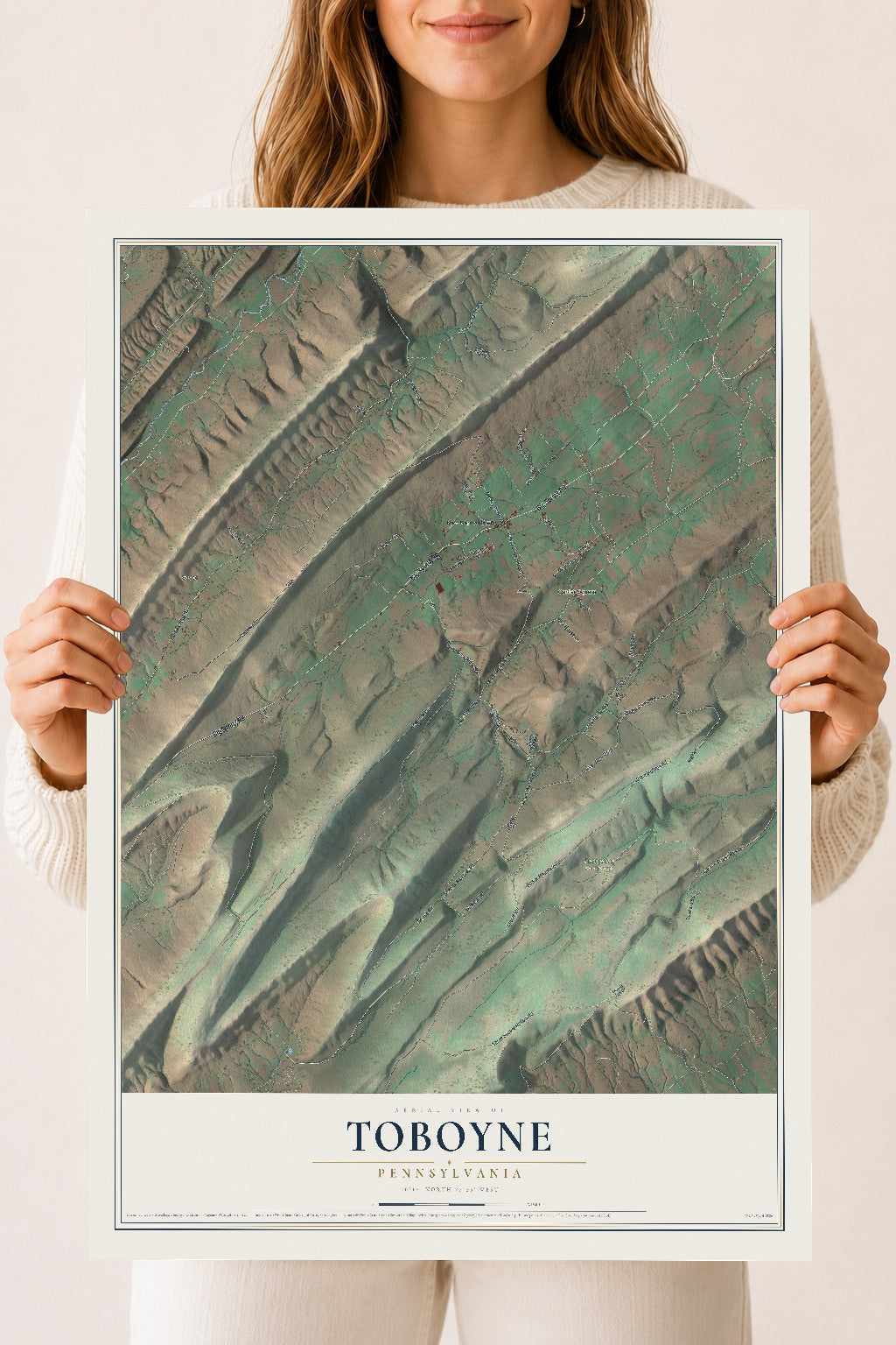Map of Toboyne, Pennsylvania, 18 x 24 inch unframed archival matte print