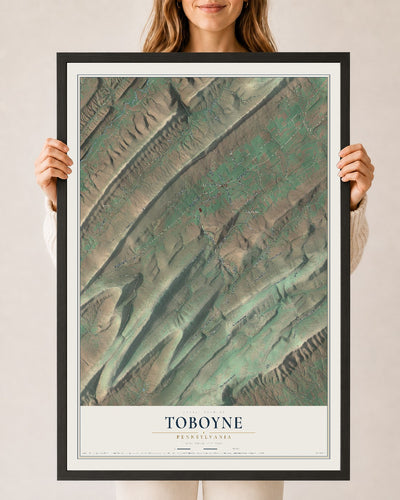Map of Toboyne, Pennsylvania, 24 x 36 inch print in a black wood frame
