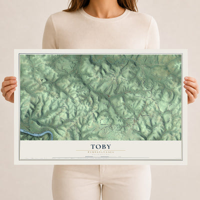 Map of Toby, Pennsylvania, 12 x 18 inch unframed archival matte print