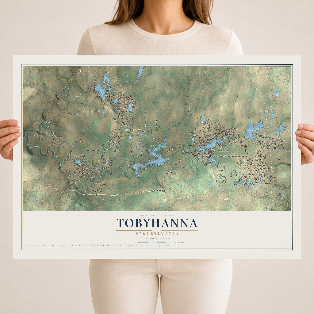 Map of Tobyhanna, Pennsylvania, 18 x 24 inch unframed archival matte print