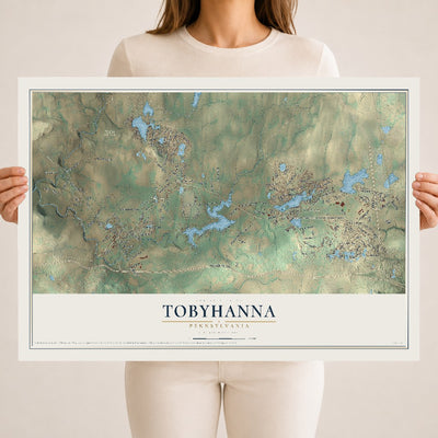 Map of Tobyhanna, Pennsylvania, 18 x 24 inch unframed archival matte print
