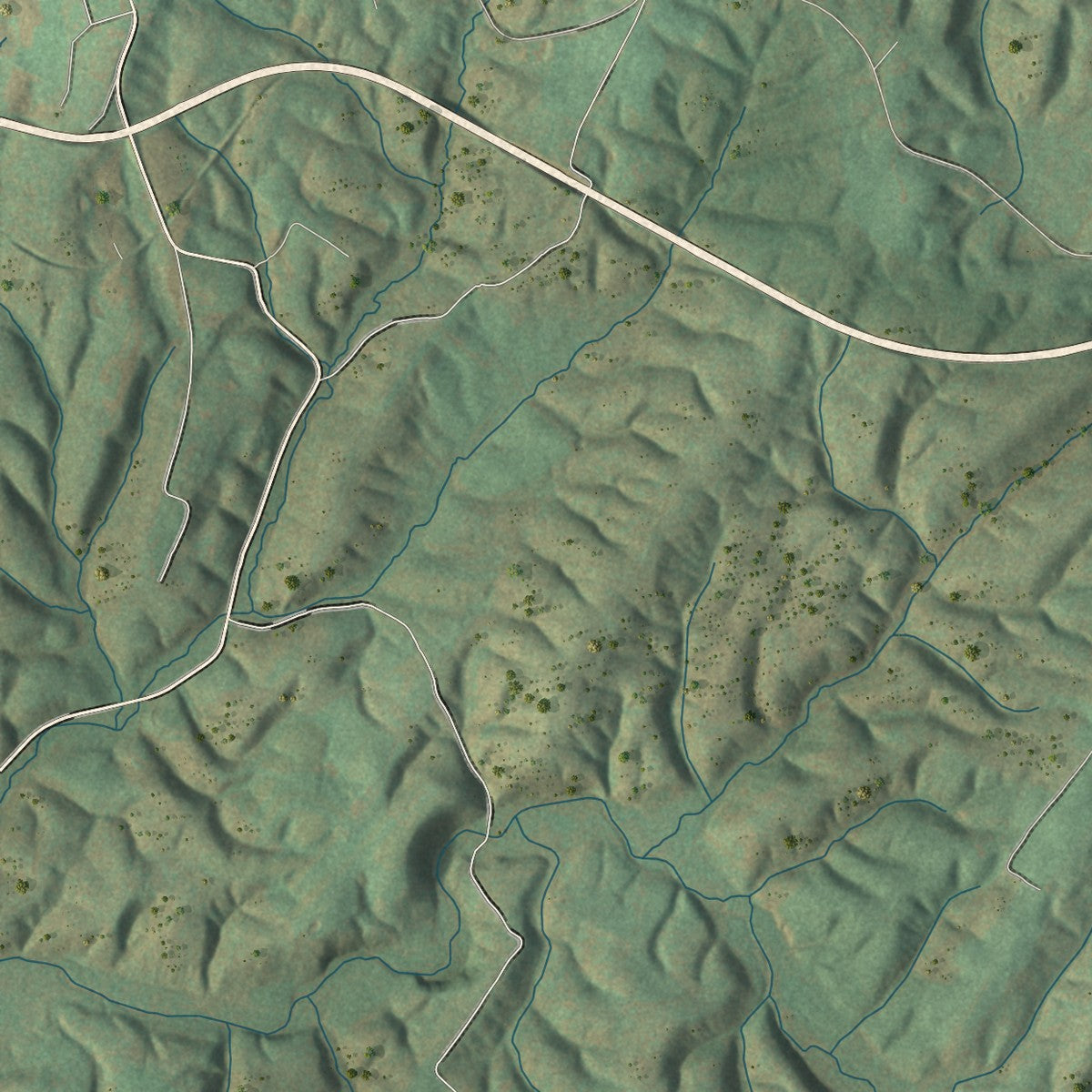 Close-up of the map of Todd, Fulton County, Pennsylvania print showing street and building detail