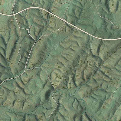 Close-up of the map of Todd, Fulton County, Pennsylvania print showing street and building detail