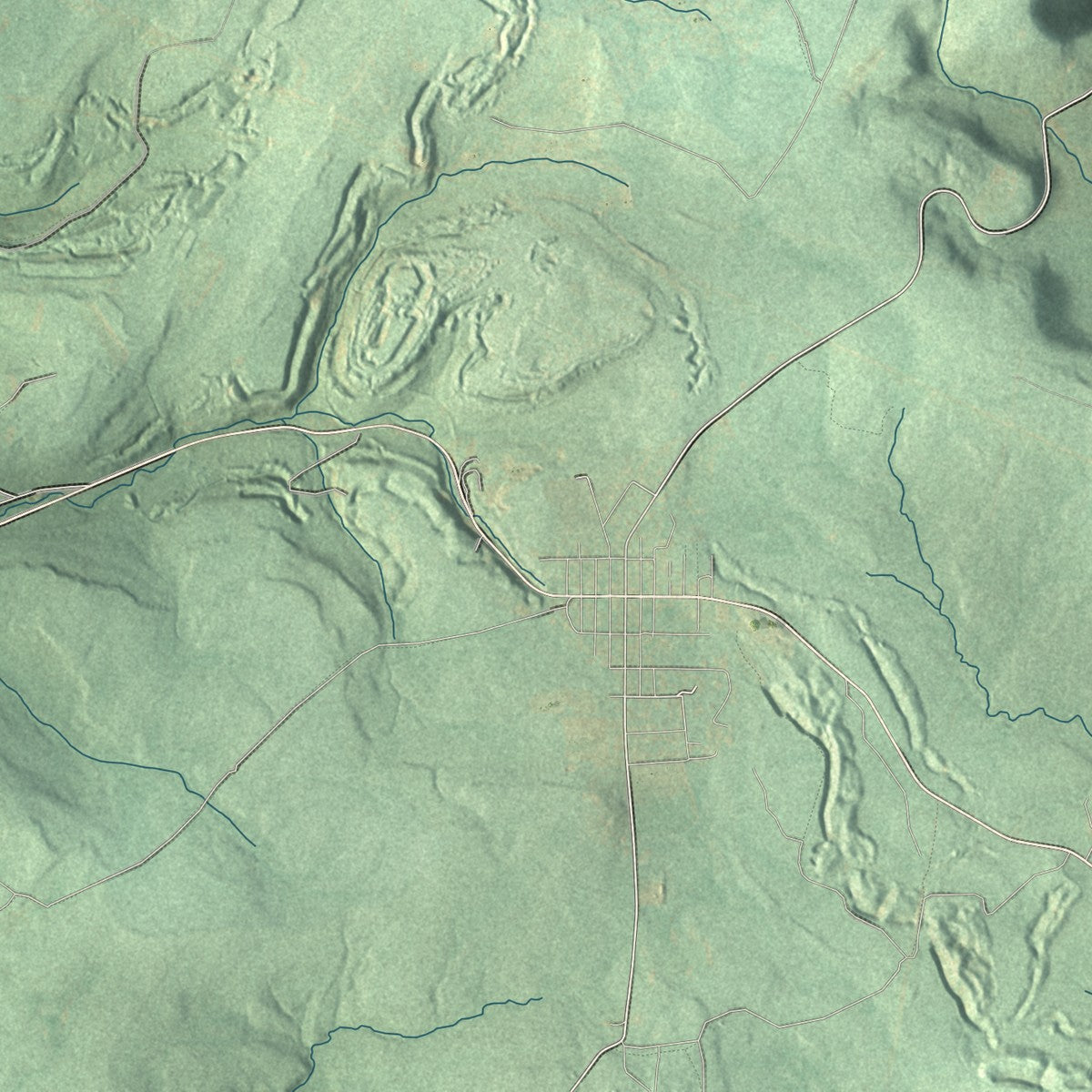 Second close-up of the map of Todd, Huntingdon County, Pennsylvania print showing more streets and buildings