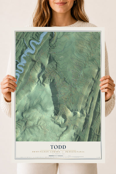 Map of Todd, Huntingdon County, Pennsylvania, 18 x 24 inch unframed archival matte print
