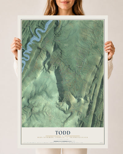 Map of Todd, Huntingdon County, Pennsylvania, 24 x 36 inch unframed archival matte print