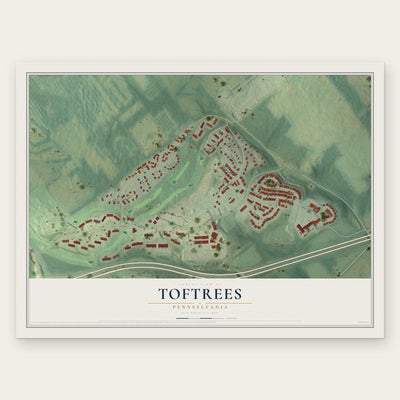 Toftrees, Pennsylvania map print, the full design