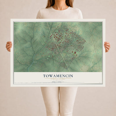 Map of Towamencin, Pennsylvania, 24 x 36 inch unframed archival matte print
