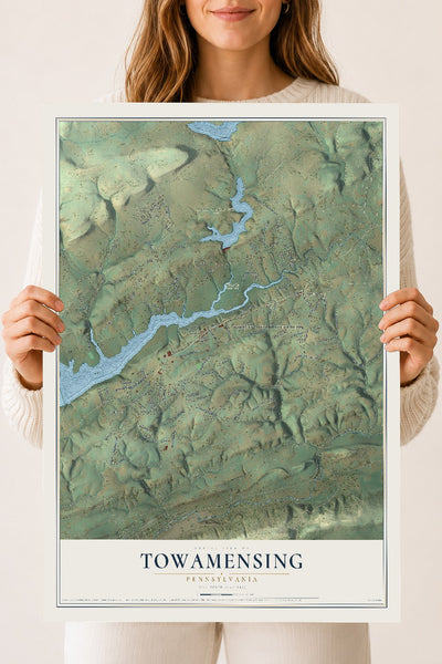 Map of Towamensing, Pennsylvania, 18 x 24 inch unframed archival matte print