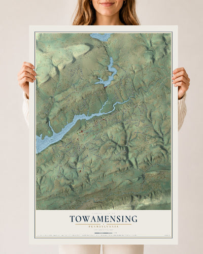Map of Towamensing, Pennsylvania, 24 x 36 inch unframed archival matte print