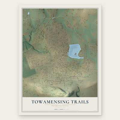 Towamensing Trails, Pennsylvania map print, the full design