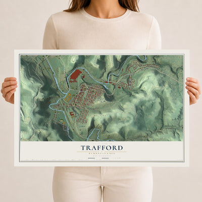 Map of Trafford, Pennsylvania, 12 x 18 inch unframed archival matte print