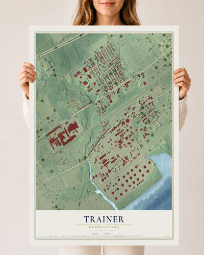 Map of Trainer, Pennsylvania, 24 x 36 inch unframed archival matte print