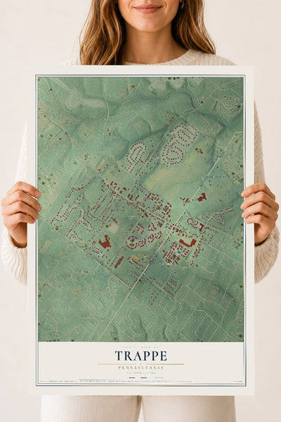 Map of Trappe, Pennsylvania, 18 x 24 inch unframed archival matte print