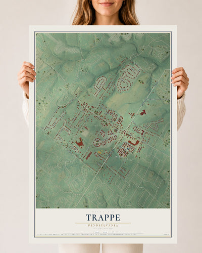 Map of Trappe, Pennsylvania, 24 x 36 inch unframed archival matte print