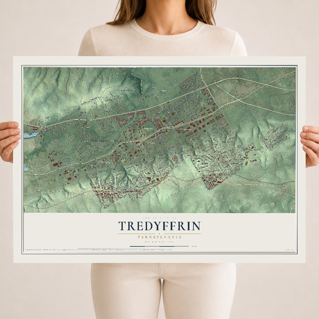 Map of Tredyffrin, Pennsylvania, 18 x 24 inch unframed archival matte print