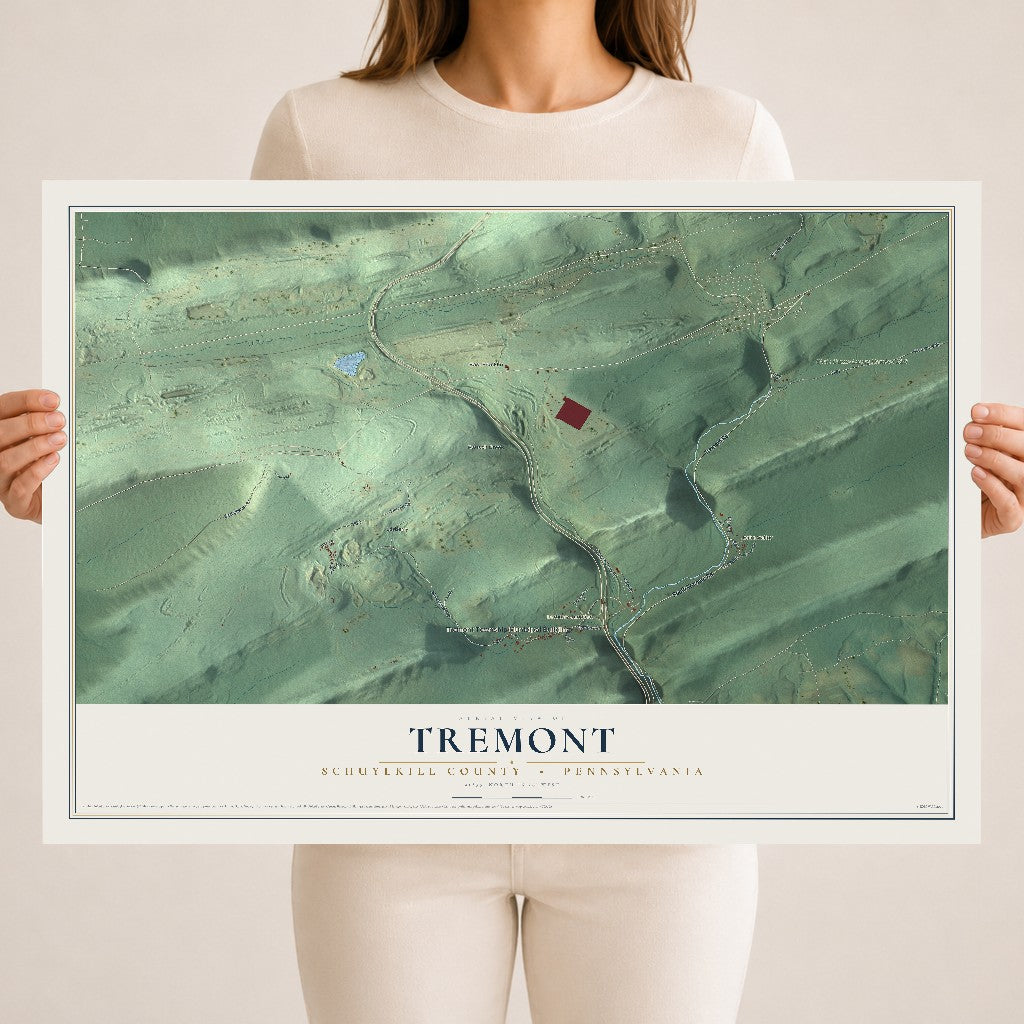 Map of Tremont, Schuylkill County, Pennsylvania, 18 x 24 inch unframed archival matte print