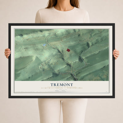 Map of Tremont, Schuylkill County, Pennsylvania, 24 x 36 inch print in a black wood frame