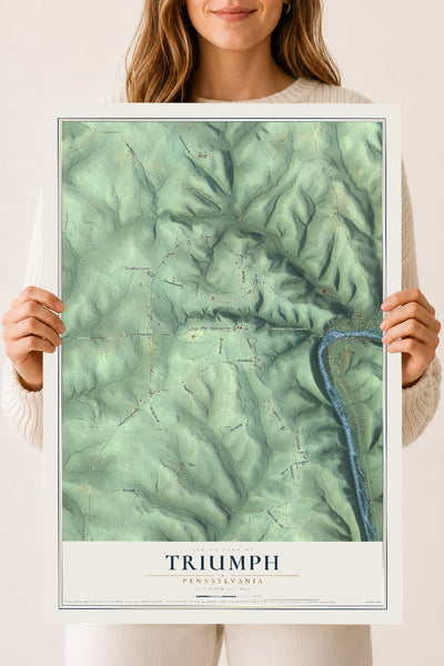 Map of Triumph, Pennsylvania, 18 x 24 inch unframed archival matte print