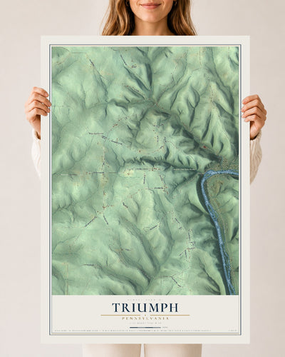 Map of Triumph, Pennsylvania, 24 x 36 inch unframed archival matte print