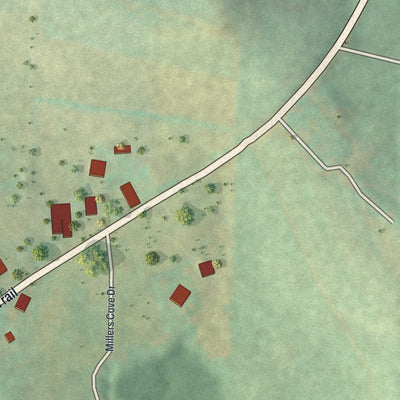 Second close-up of the map of Troutville, Pennsylvania print showing more streets and buildings