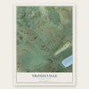 Troxelville, Pennsylvania map print, the full design